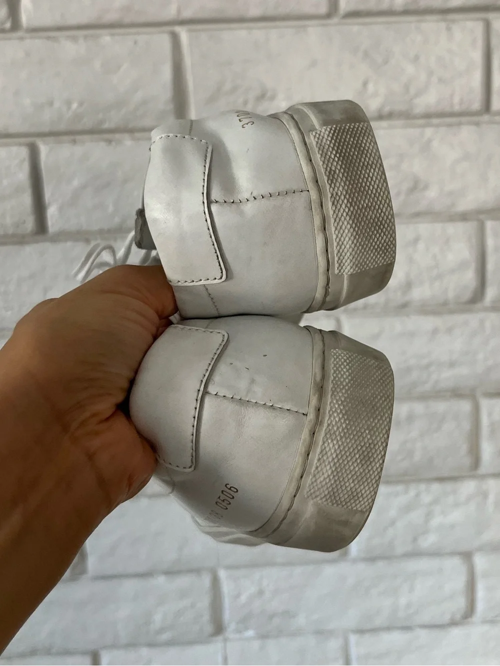 Common Projects Original Achilles Low Sneaker White Leather Lace-Up Size 38
